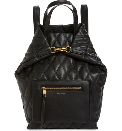 Shop Givenchy Duo Quilted Faux Leather Backpack - Black