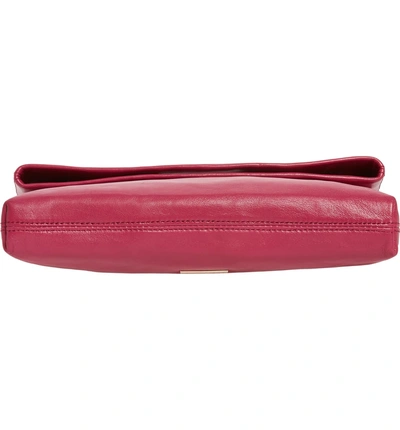 Shop Vince Camuto Large Marti Leather Convertible Clutch In Deep Pink