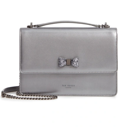 Shop Ted Baker Lilyiah Bow Convertible Crossbody Bag - Grey In Gunmetal