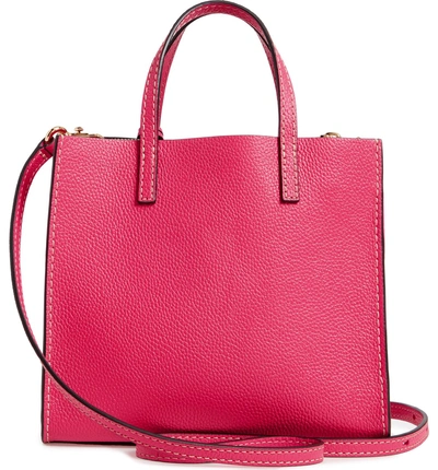 Shop Marc Jacobs The Grind Mini Colorblock Leather Tote - Pink In Peony