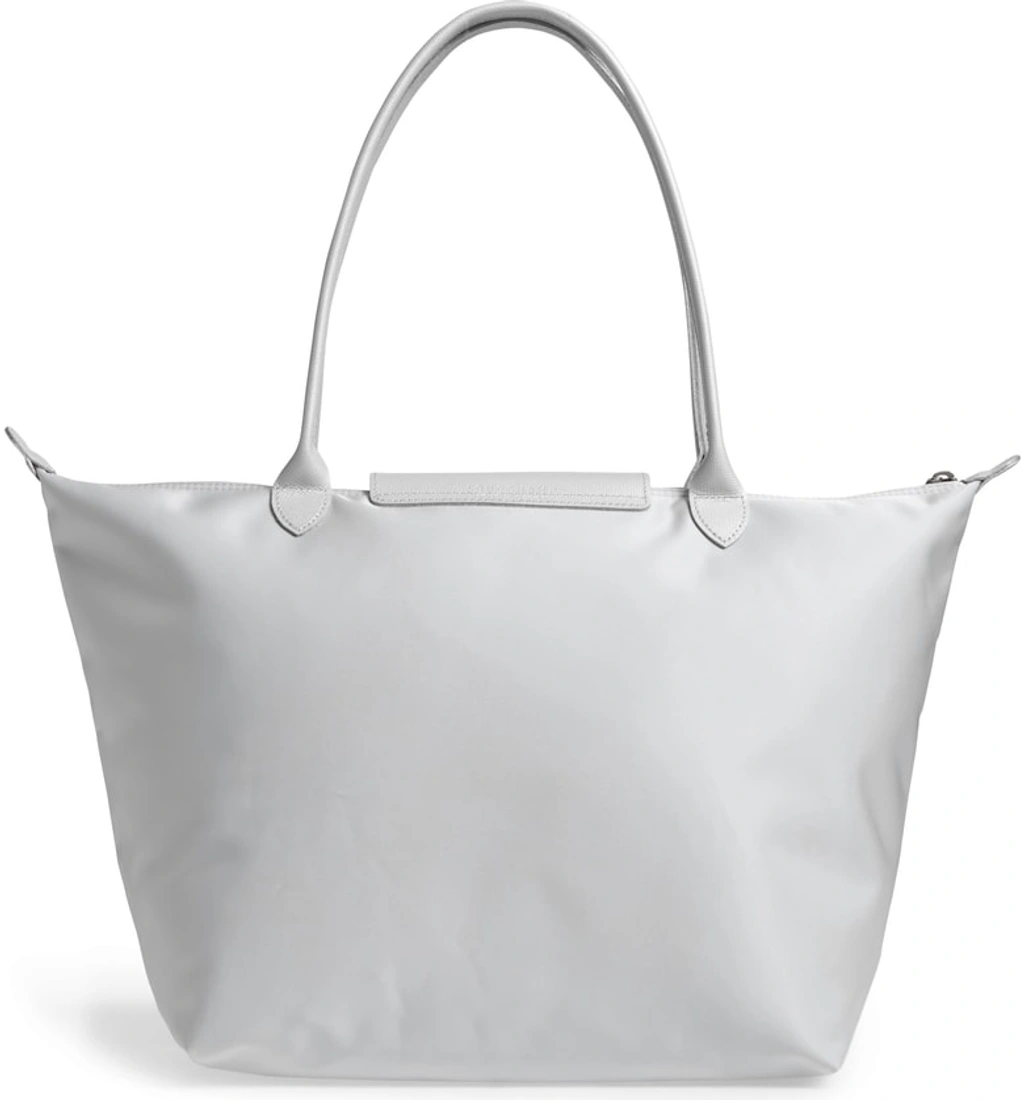 Longchamp large Le Pliage Neo Nylon Tote Metallic In Silver ModeSens