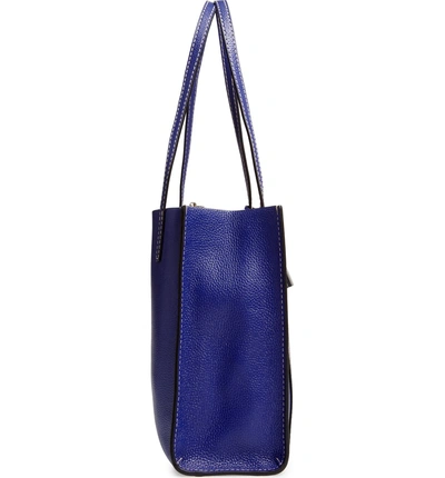 Shop Marc Jacobs The Grind Medium Leather Tote - Blue In Academy Blue