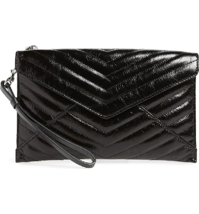 Shop Rebecca Minkoff Leo Quilted Leather Clutch - Black