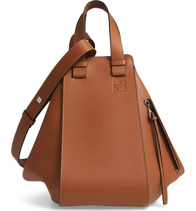 Shop Loewe Hammock Medium Calfskin Leather Shoulder Bag - Brown In Tan