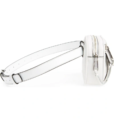 Shop Rebecca Minkoff Blythe Leather Belt Bag - White In Optic White