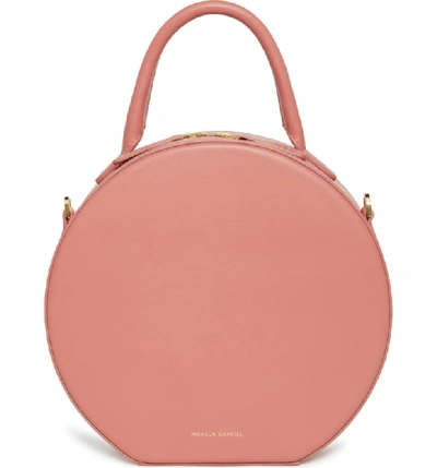 Shop Mansur Gavriel Calfskin Leather Circle Crossbody Bag In Blush