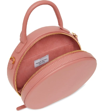 Shop Mansur Gavriel Calfskin Leather Circle Crossbody Bag In Blush