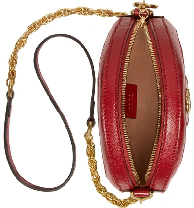 Shop Gucci Ophidia Small Suede & Leather Circle Crossbody Bag In New Blu/ Romantic Cerise