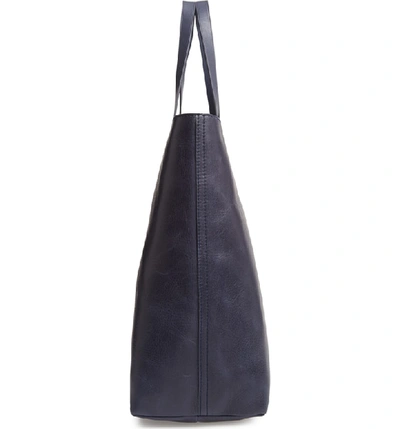 Shop Madewell Zip Top Transport Leather Tote - Blue In Deep Navy