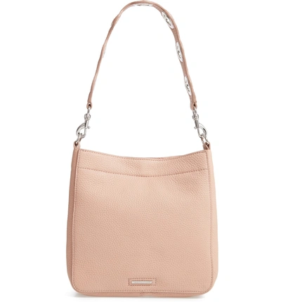 Shop Rebecca Minkoff Small Studded Leather Feed Bag - Beige In Doe