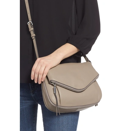 Shop Vince Camuto Key Leather Crossbody Bag - Grey In Tranquility