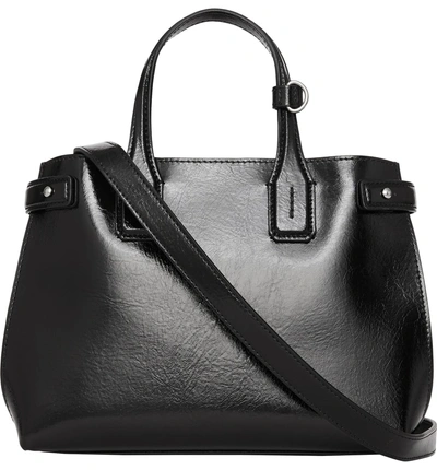 Shop Burberry Small Banner Leather Tote - Black