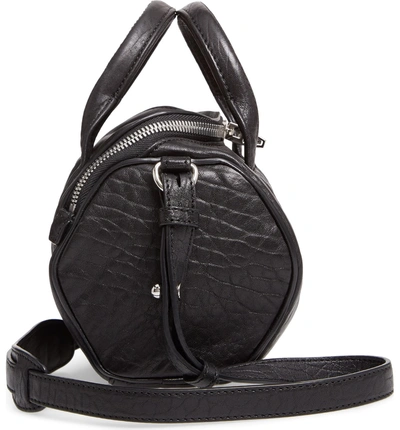 Shop Alexander Wang Mini Rockie - Nickel Lambskin Leather Satchel In Black