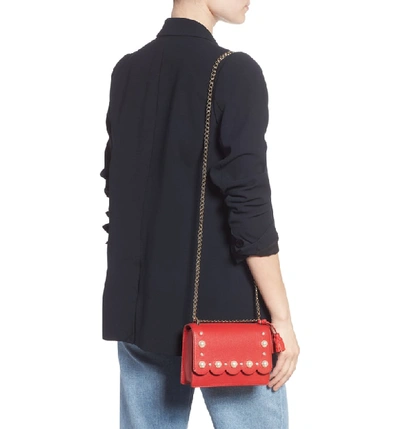 Shop Kate Spade Hayes Street - Hazel Studded Leather Crossbody Bag - Red In Royal Red