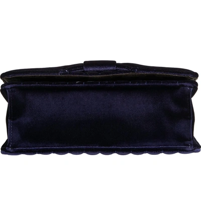 Shop Ted Baker Quilted Velvet Bow Crossbody Bag - Blue In Dark Blue