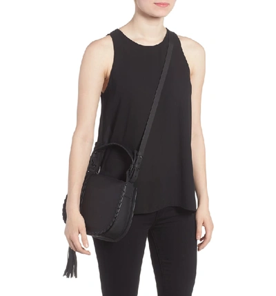 Shop Allsaints Mori Leather Crossbody Bag In Black