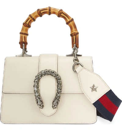 Shop Gucci Mini Dionysus Leather Top Handle Satchel In Ivory/ Blue/ Red/ Black