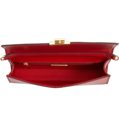 Shop Tory Burch Juliette Leather Clutch - Red In Ruby Red