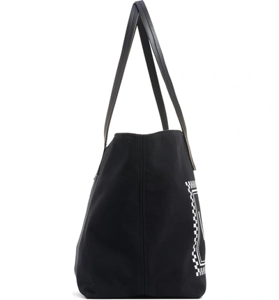 Shop Versace Logo Canvas Tote - Black In Black/ White