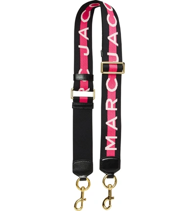 Shop Marc Jacobs Logo Webbing Guitar Bag Strap - Pink In Pink Multi
