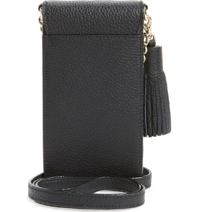 Shop Kate Spade North/south Leather Smartphone Crossbody Bag - Black