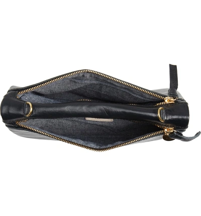Shop Clare V Jumelle Leather Crossbody Bag - Black In Black Rustic