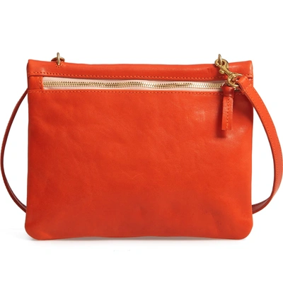 Shop Clare V Jumelle Leather Crossbody Bag In Poppy Rustic