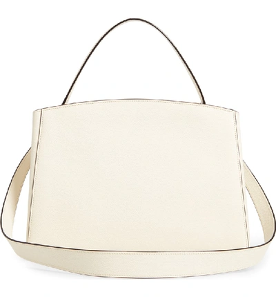 Shop Valextra Medium Brera Leather Top Handle Bag - White