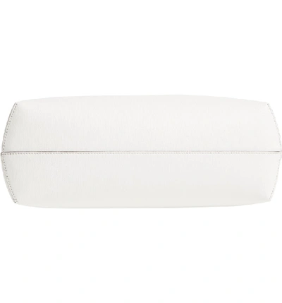 Shop Fendi Logo Leather Shopper - White
