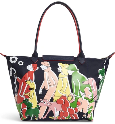 Longchamp X Clo e Floirat Le Pliage Illustration Shoulder Bag Blue In Multicolor ModeSens