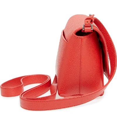 Shop Akris Little Anouk Calfskin Crossbody Bag In Scarlet