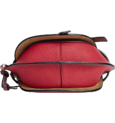 Shop Loewe Mini Gate Leather Crossbody Bag In Scarlet Red/ Burnt Red