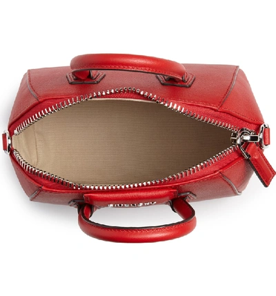 Shop Givenchy 'mini Antigona' Sugar Leather Satchel - Red In Bright Red