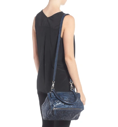 Shop Givenchy 'small Pepe Pandora' Leather Crossbody Bag - Blue In Night Blue