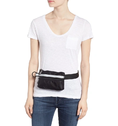 Shop Andi Urban Clutch Convertible Belt Bag In Black/ Reflective Stripe