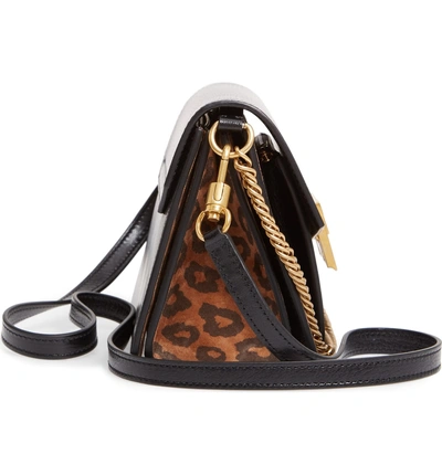 Shop Givenchy Small Gv3 Leopard Print Leather Crossbody Bag - Black In Black/ Chestnut