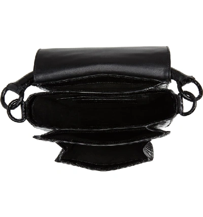 Shop Nancy Gonzalez Small Teddy Crocodile Leather Crossbody Bag - Black In Black Shiny
