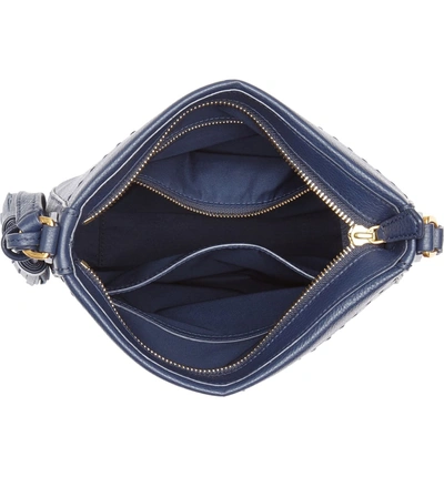 Shop Tory Burch Mcgraw Leather Crossbody Tote - Blue In Royal Navy
