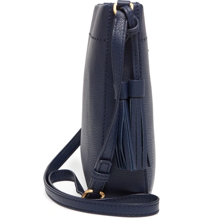 Shop Tory Burch Mcgraw Leather Crossbody Tote - Blue In Royal Navy