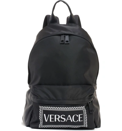 Shop Versace 905 Vintage Logo Backpack In Black/ White
