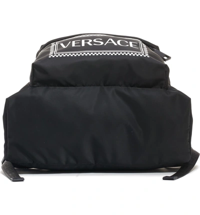 Shop Versace 905 Vintage Logo Backpack In Black/ White