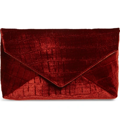 Shop Dries Van Noten Velvet Envelope Clutch - Red In Dark Red