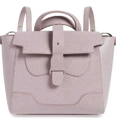 Shop Senreve Medium Maestra Pebbled Leather Convertible Satchel In Lilac