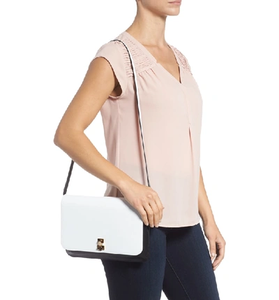 Shop The Volon Ez Colorblocked Leather Shoulder Bag - Ivory In Off White/ Black