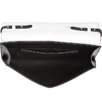 Shop The Volon Ez Colorblocked Leather Shoulder Bag - Ivory In Off White/ Black