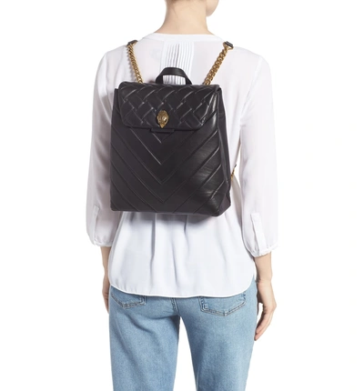 Shop Kurt Geiger Kensington Quilted Leather Backpack In Black