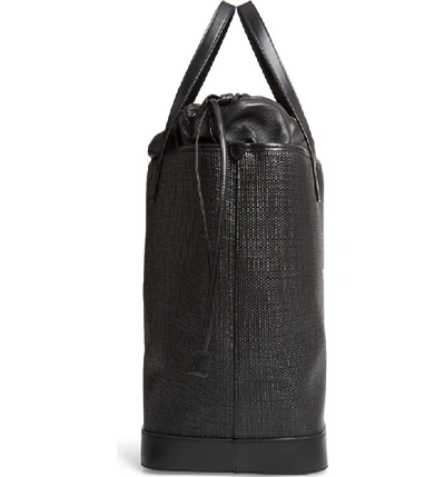 Shop Saint Laurent Teddy Canvas Tote In Noir/ Noir