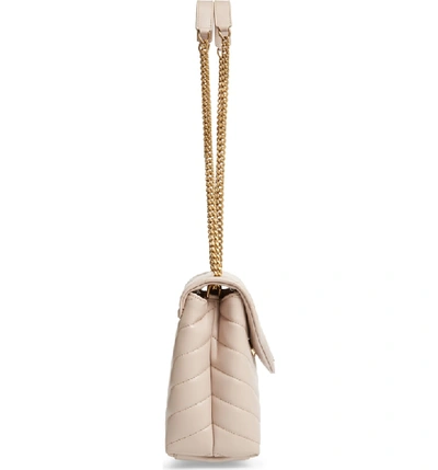 Shop Saint Laurent Small Loulou Leather Shoulder Bag In Light Natural