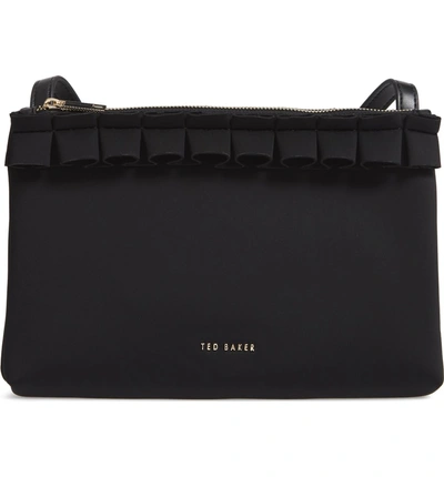 Shop Ted Baker Really Ruffle Faux Leather Crossbody Bag - Black
