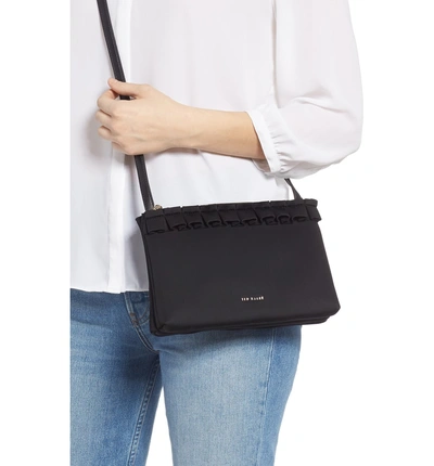 Shop Ted Baker Really Ruffle Faux Leather Crossbody Bag - Black